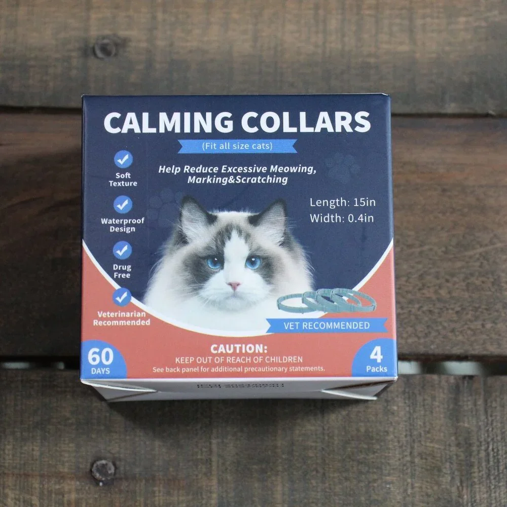 4-Pack Pheromone Cat Calming Collar Chemical and Drug Free